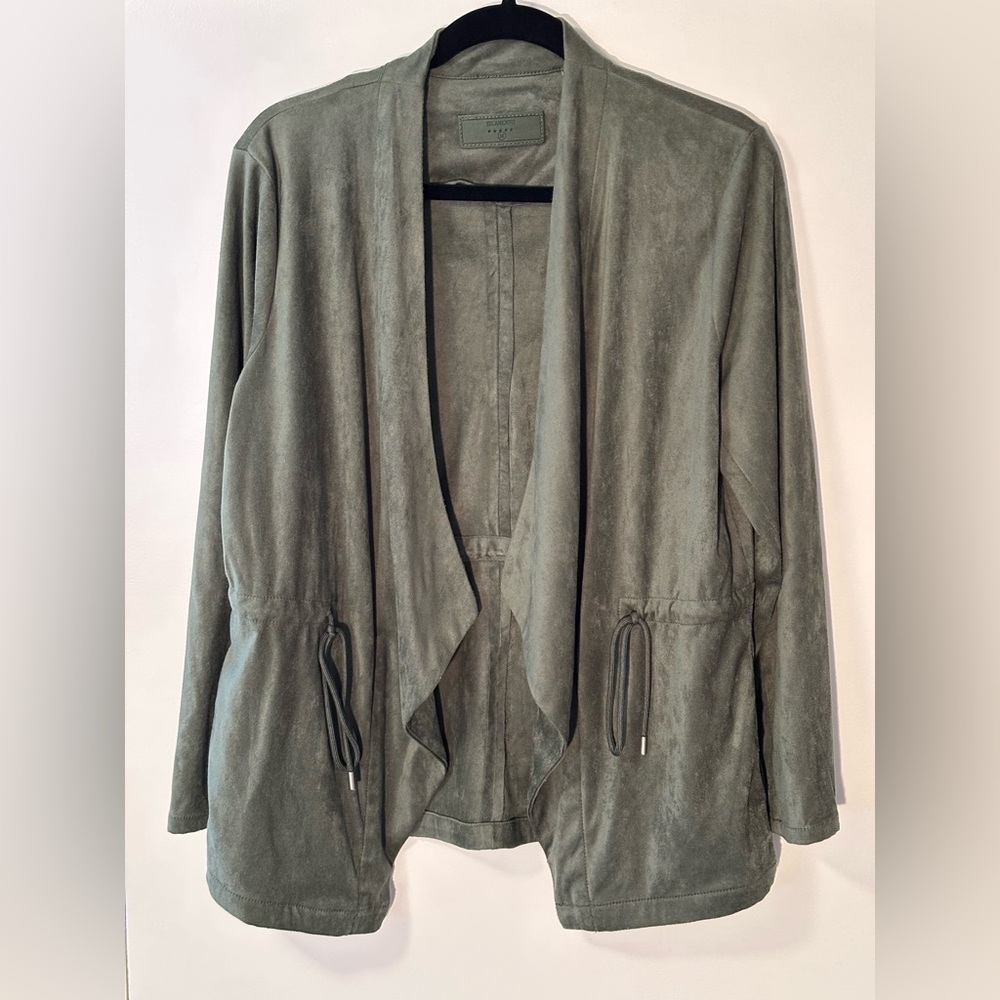 Blank NYC green suede cardigan blazer size medium